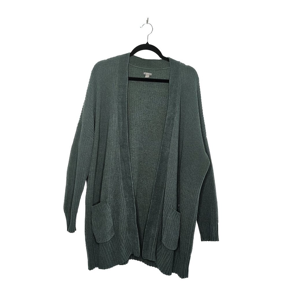MEDUIUM aerie Olive Green Open-Front Chenille Cardigan